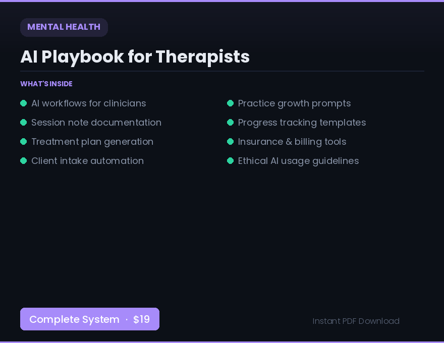 Therapist Playbook